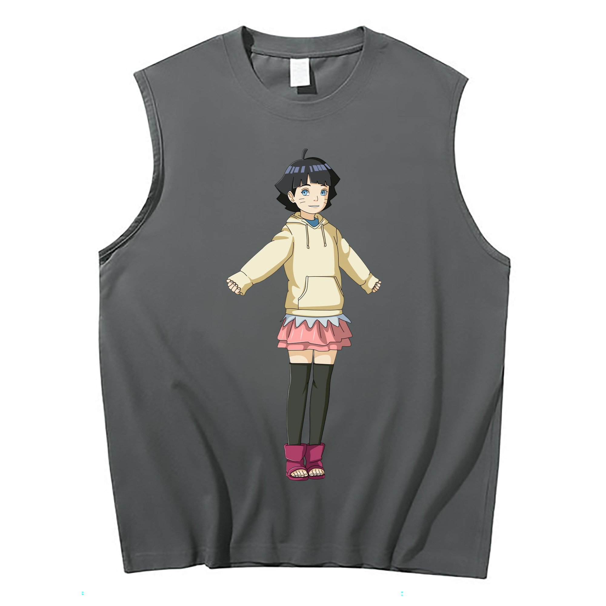 （画像用） NARUTO -ナルト- うずまき ヒマワリ Uzumaki Himawari コットン100％タンクトップ（フロントプリント）